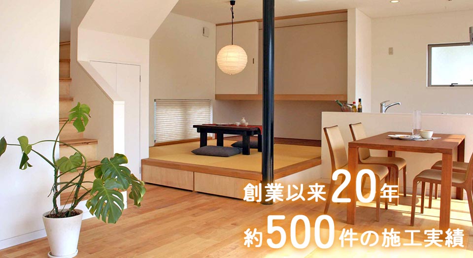 創業以来20年 約500件の施工実績